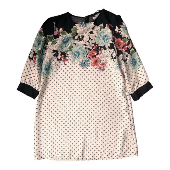 Zara Floral Dress with Black Accents Sz M Euc, 016 - Picture 1 of 2